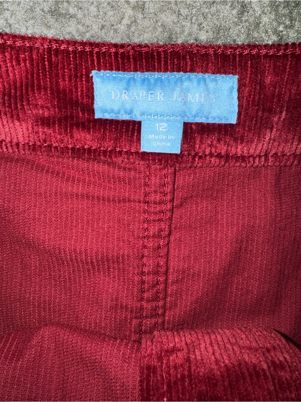 Draper James size 12 Corduroy Button-Front burgundy Ruffled Mini Skirt - Picture 3 of 7
